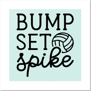 Bump Set Spike Volleyball Girls Boys Cute Funny Posters and Art